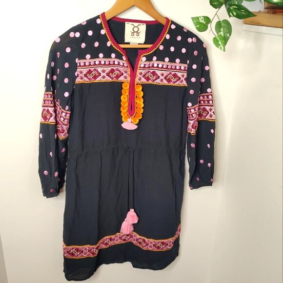 Figue Savannah Tasseled Embroidered Dress Size XS - Picture 2 of 10